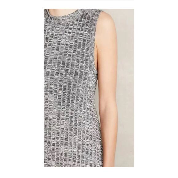 Maeve Emerson Swing Dress Size Large Anthropologie Black Space Dye Ribbed Jersey - Picture 3 of 12